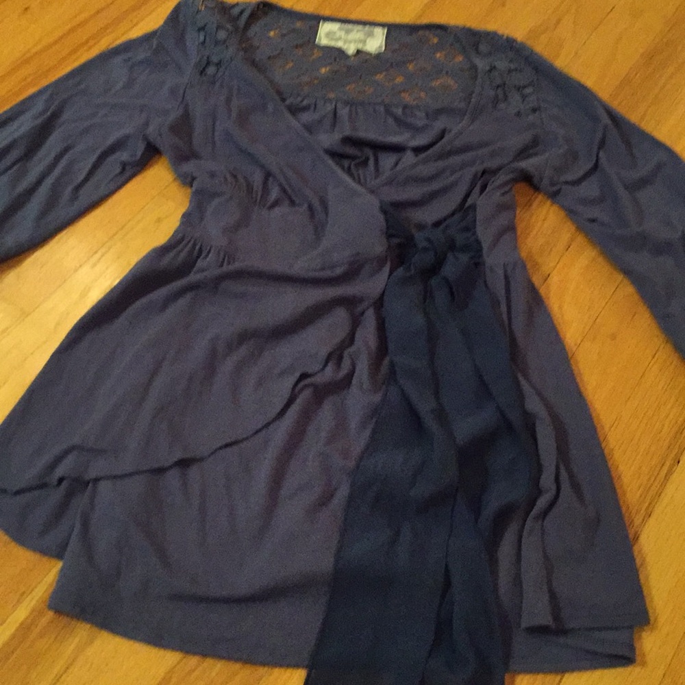 Anthropologie Deletta lace-top faux wraparound tie